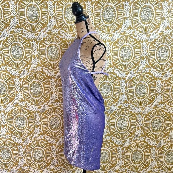 NWOT The Attico Audrey Lilac Sleeveless Open Back Sequin Mini Dress sz 42 US 4-6 - Picture 10 of 16